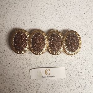 Charming Charlie NWT Gold and Copper/Rose Gold Fashion Stretch Bracelet